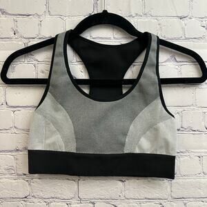 Aerie Black Gray Seamless Sports Bra Medium Sports Athletic Workout Gym